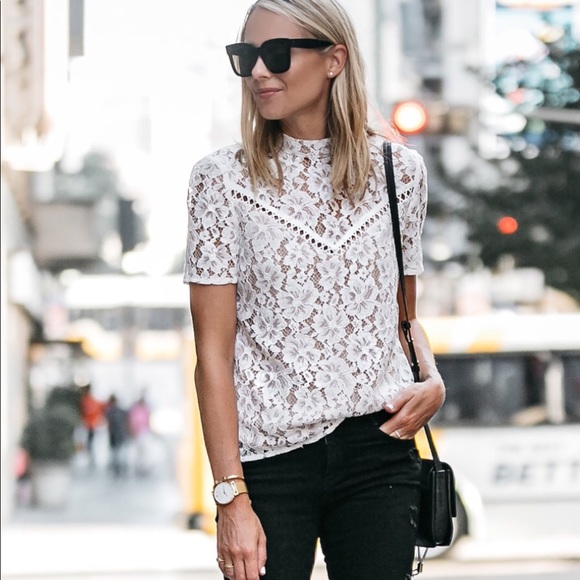 NWT Zara v neck lace top in black size S - Picture 2 of 2